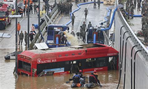 7 bodies pulled from flooded road tunnel in South Korea as rains cause flash floods and landslides